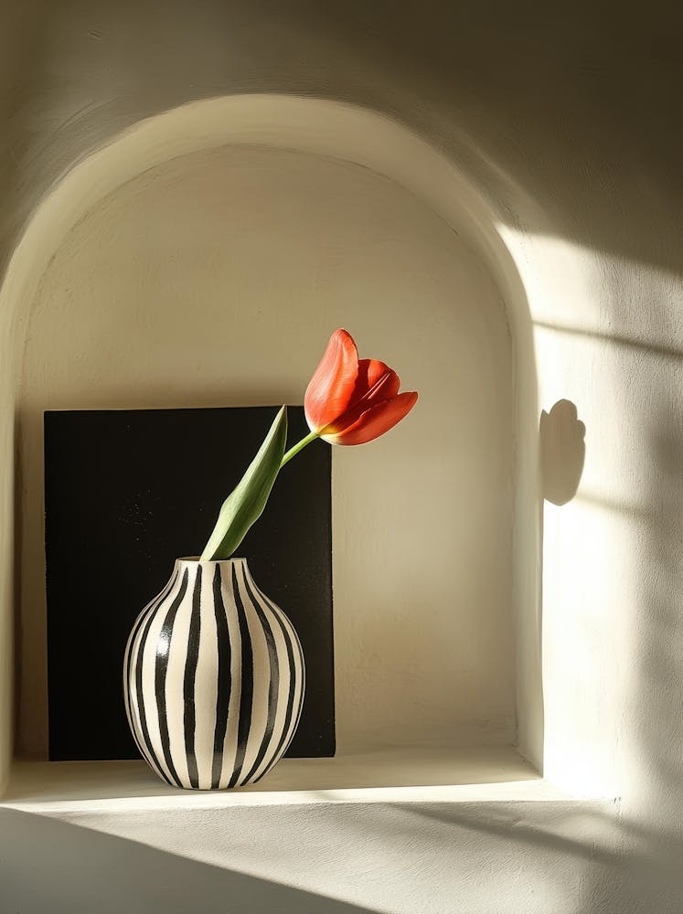 Black And White Striped Vase