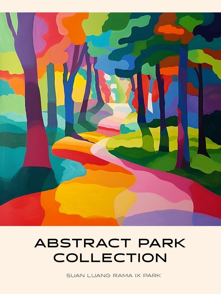 Abstract Park Collection Poster Suan Luang Rama Ix Park Bangkok 1