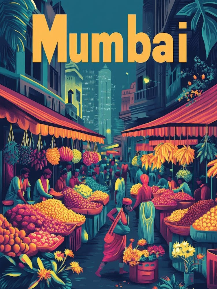 Aihrgdesign A 1970s Inspired Travel Poster For Mumbai 1