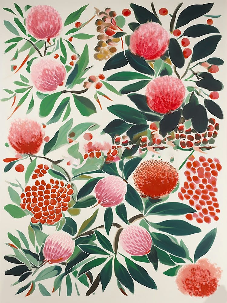Lychee Fruit Drawing 4