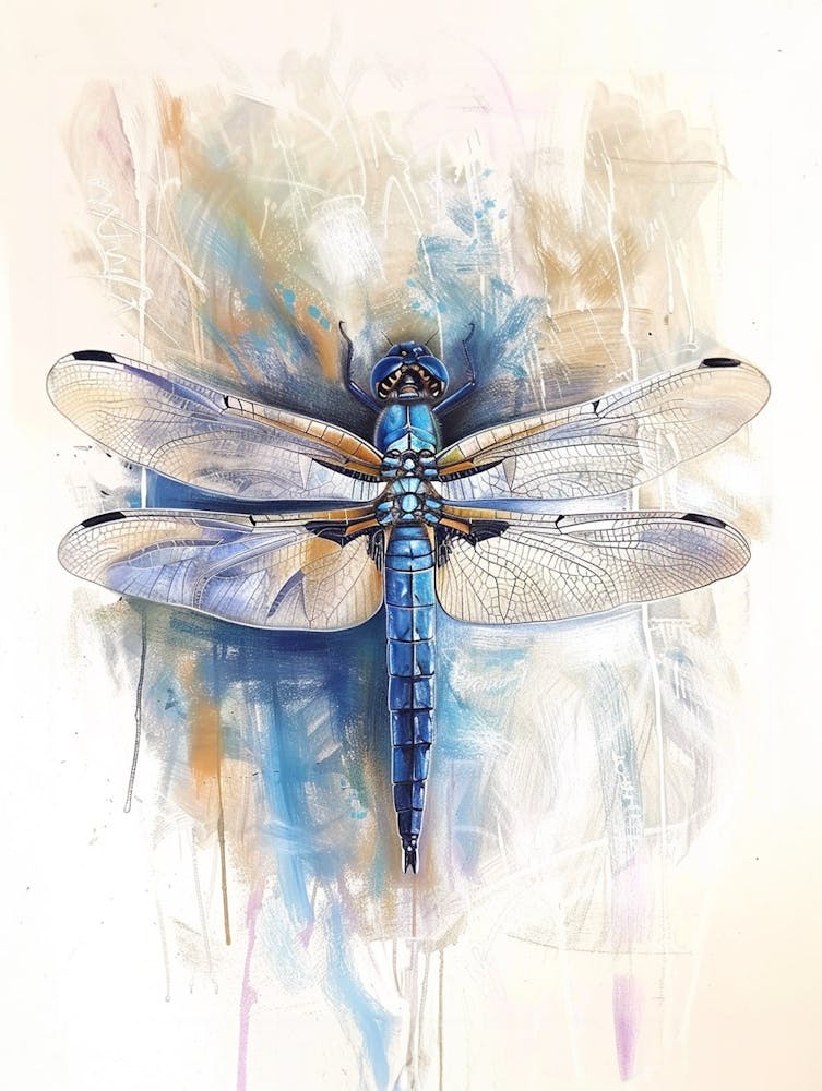 Dragonfly Pastel Watercolour 1