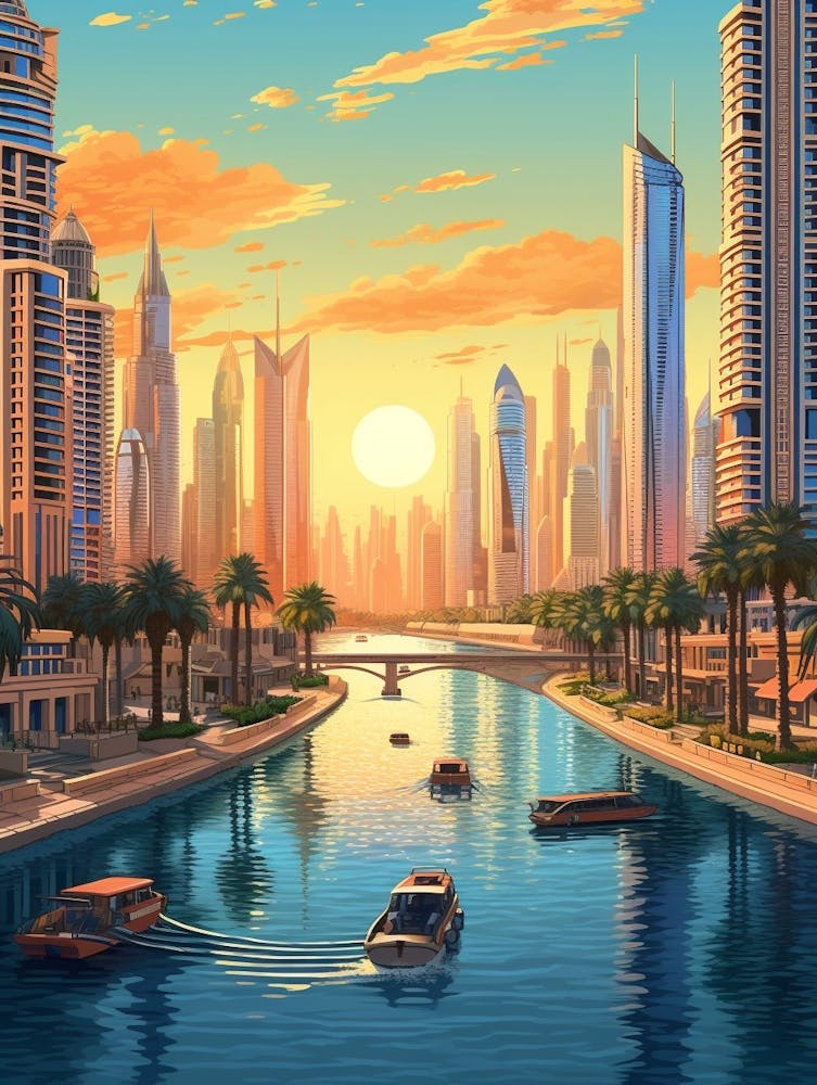 Dubai Pixel Art 1