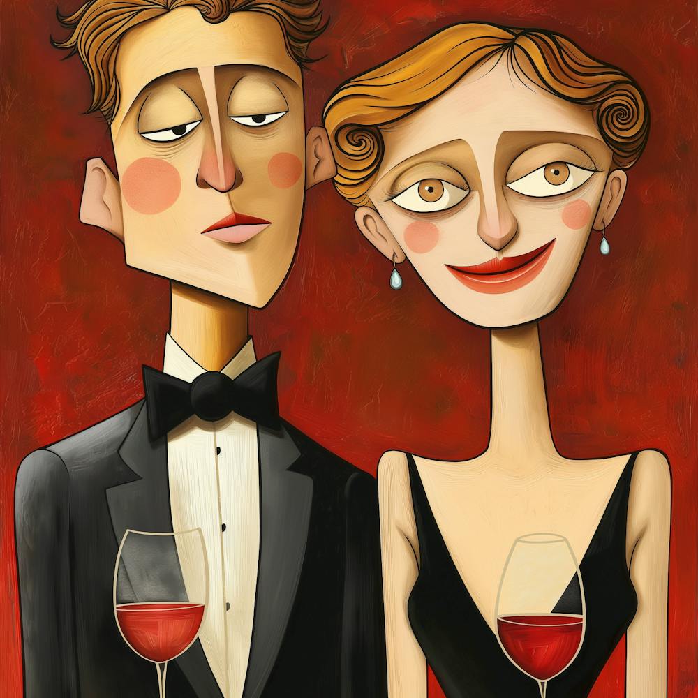 Couple Avec Verres De Vin 1
