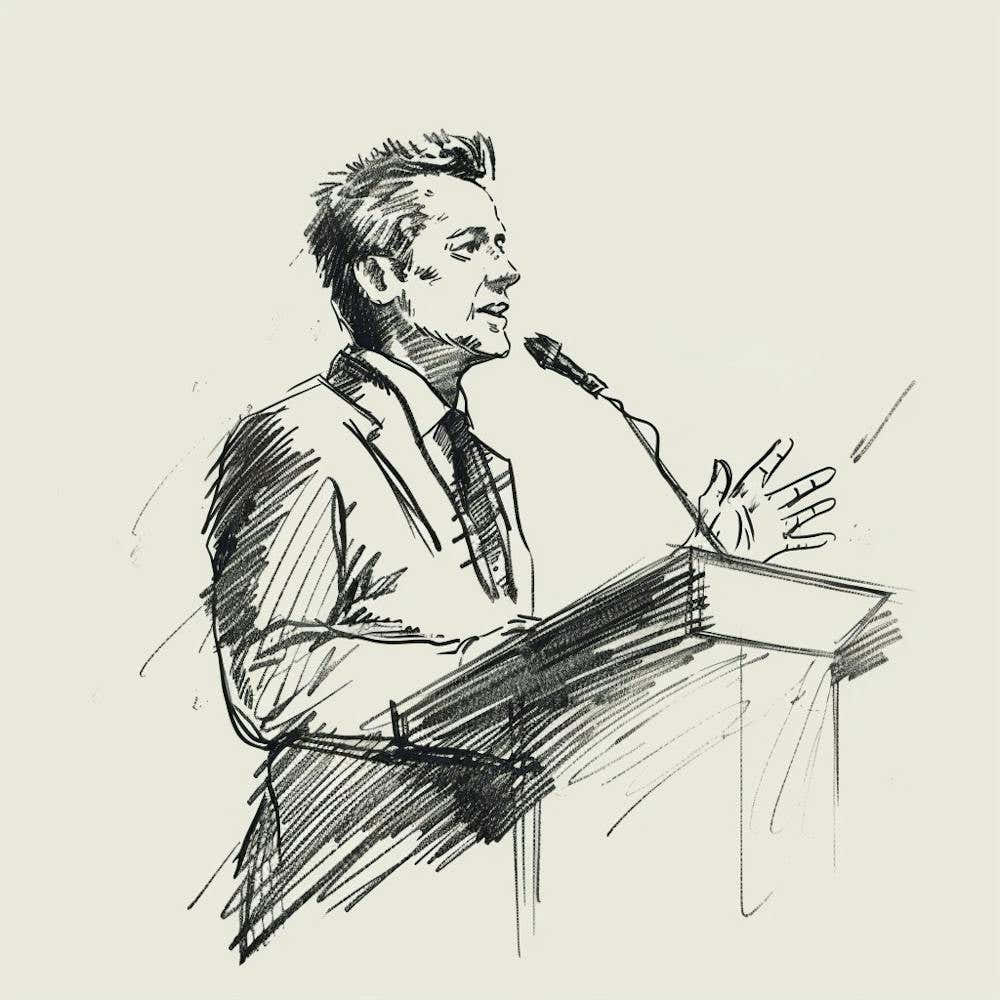 Man Giving A Speech 1