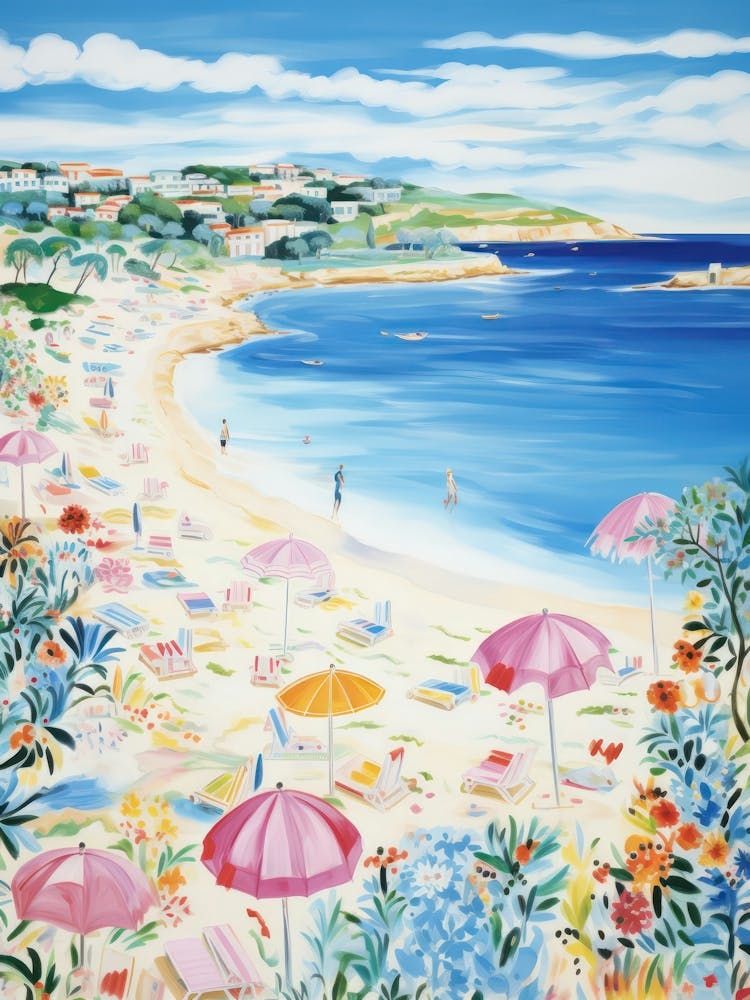 Porto Cervo, Sardinia   Italy Beach Club Lido Watercolour 3