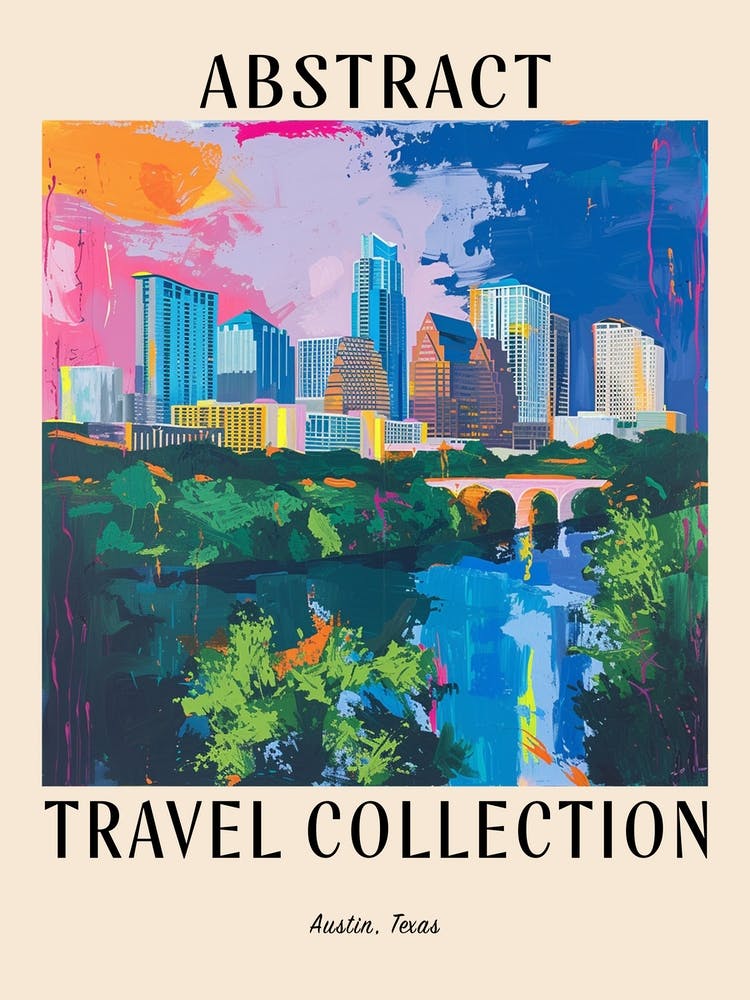 Abstract Travel Collection Poster Austin Texas 2