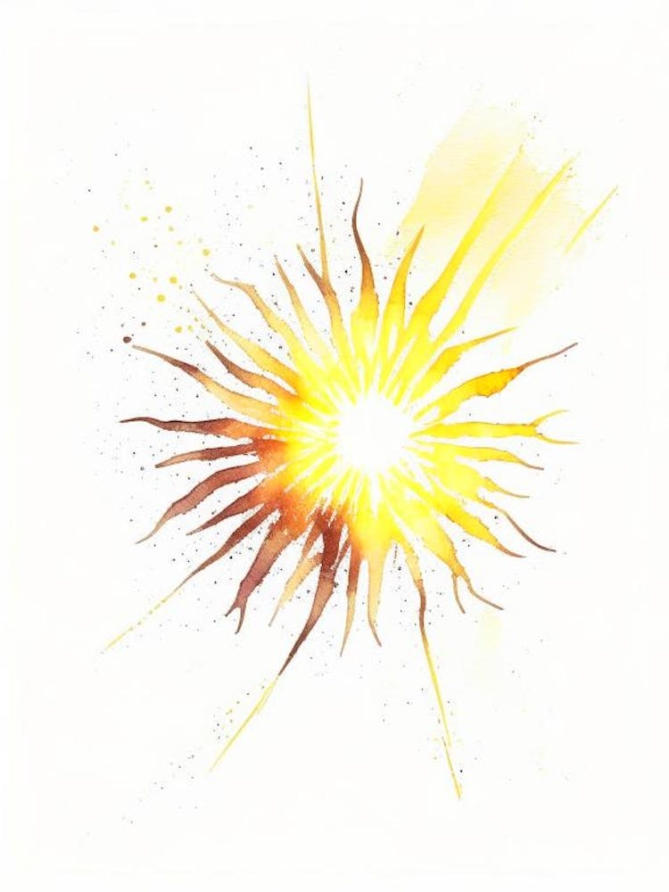 Sunburst Symbol 1 Minimal Watercolour