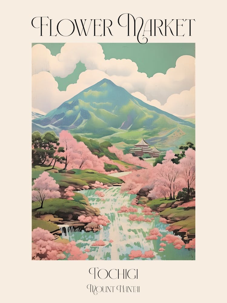 Flower Market Mount Nantai In Tochigi, Japanese Landscape 2 Poster