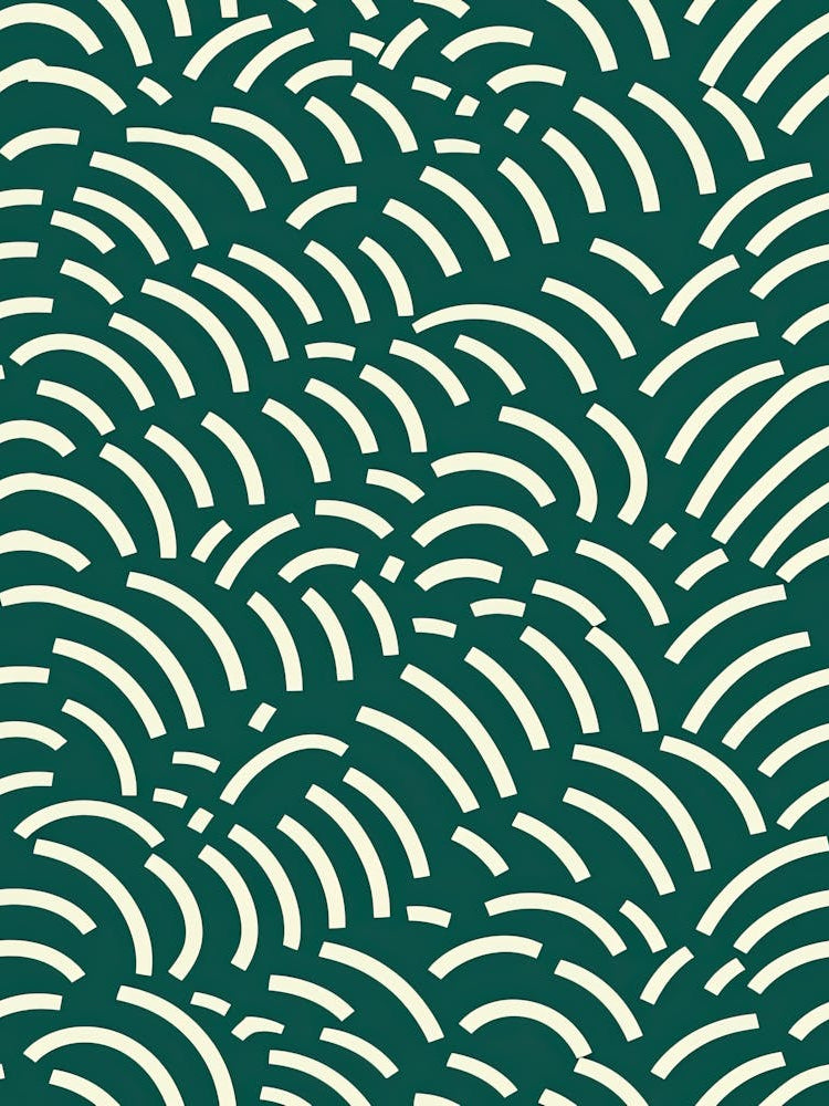 Abstract Green Wave Pattern, Matisse style