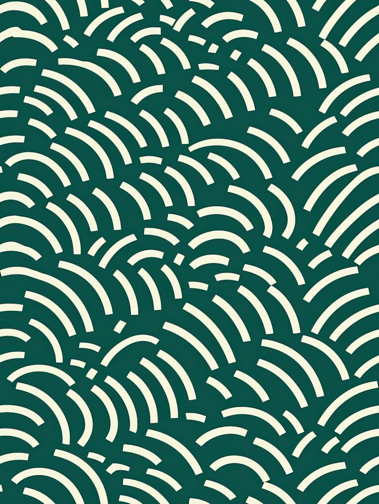 Abstract Green Wave Pattern, Matisse style