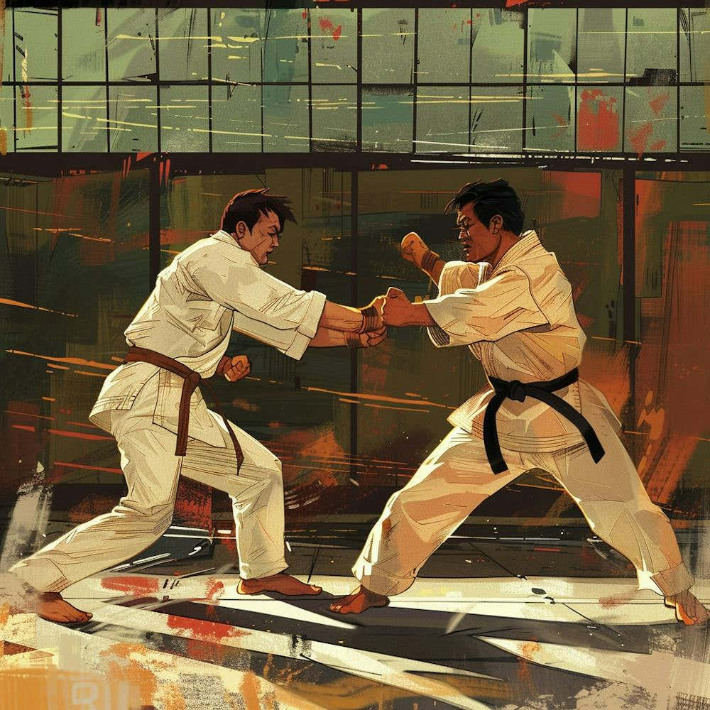 A Karate Sparring Lofi Illustration 1718704070 1
