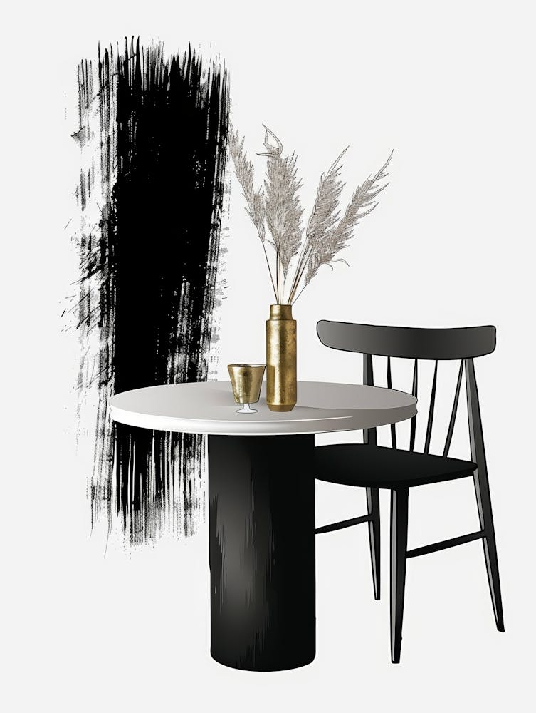 Black And White Dining Room