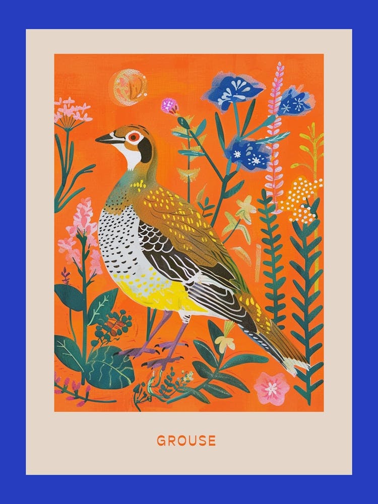 Spring Birds Poster Grouse 1