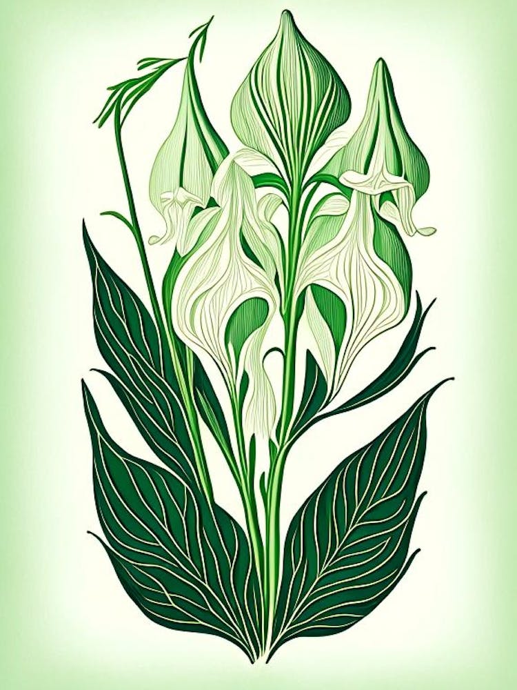 Solomon S Seal Leaf Vintage Botanical