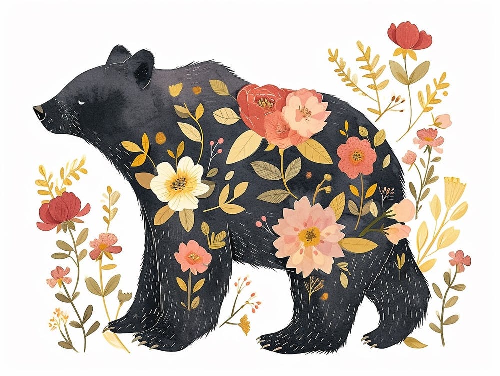 Little Floral Black Bear 3