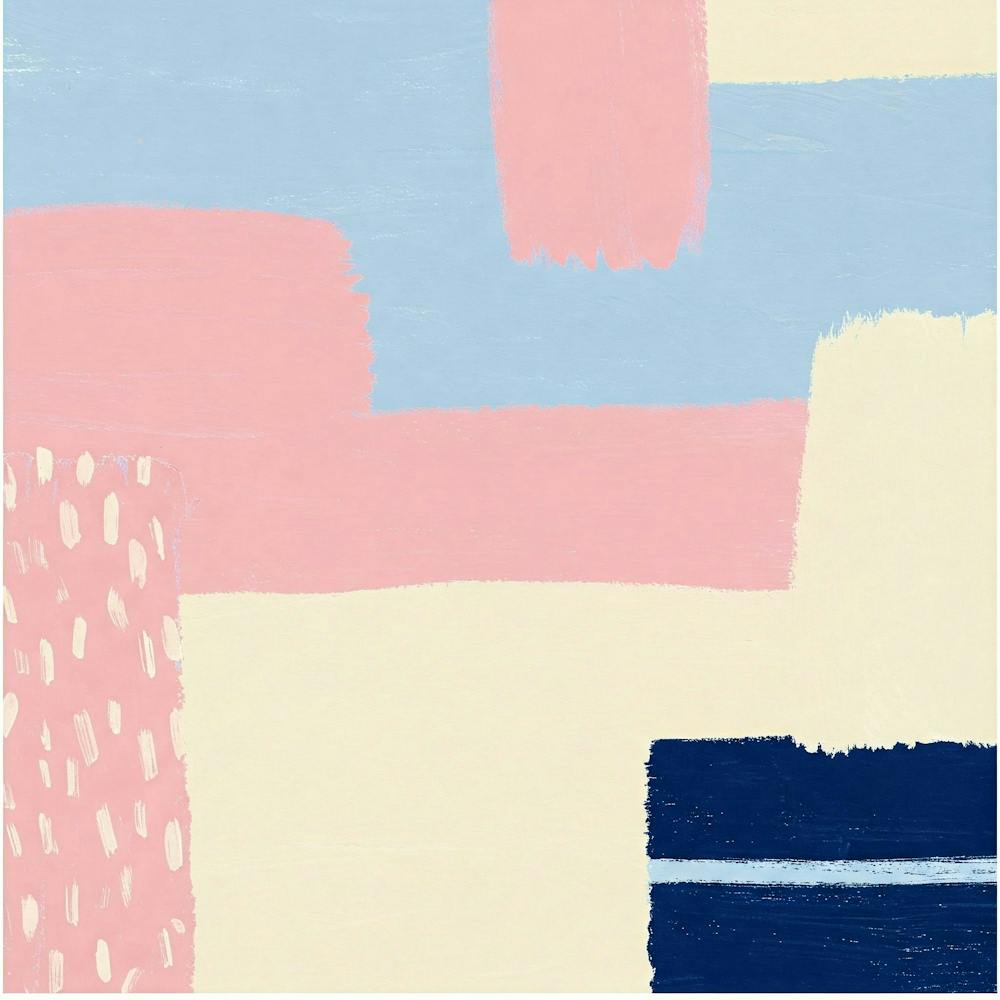 Pink And Blue Abstract Painting
