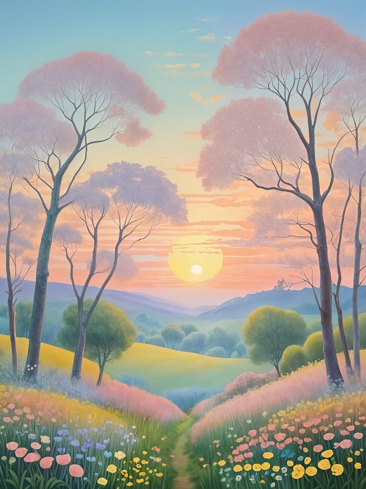 Misty Sunset In The Meadow no1