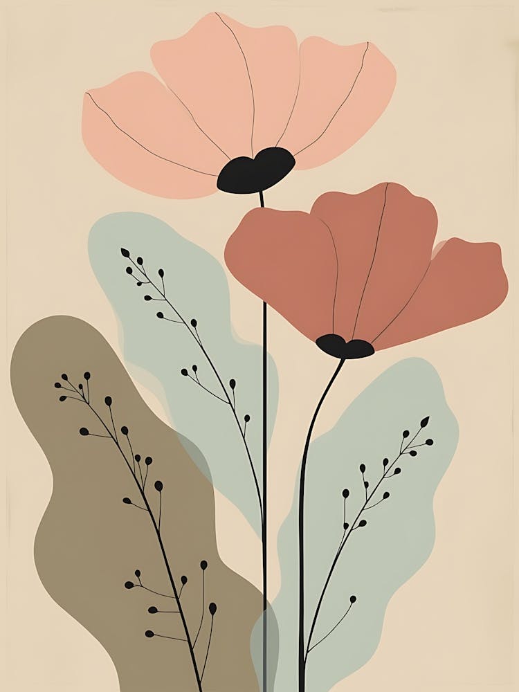 Earthy Pastel Petals with a Serene Touch