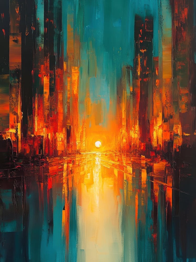 Sunset In The City Canvas Print