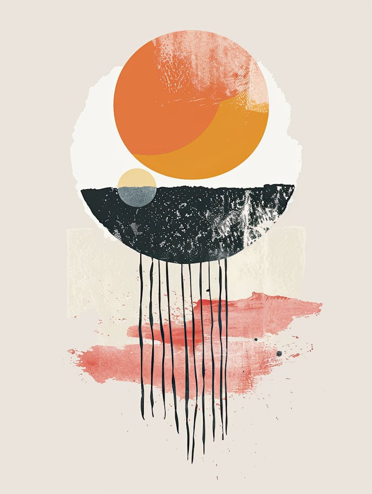 Celestial Bloom In Retro Motion Mid Century Style