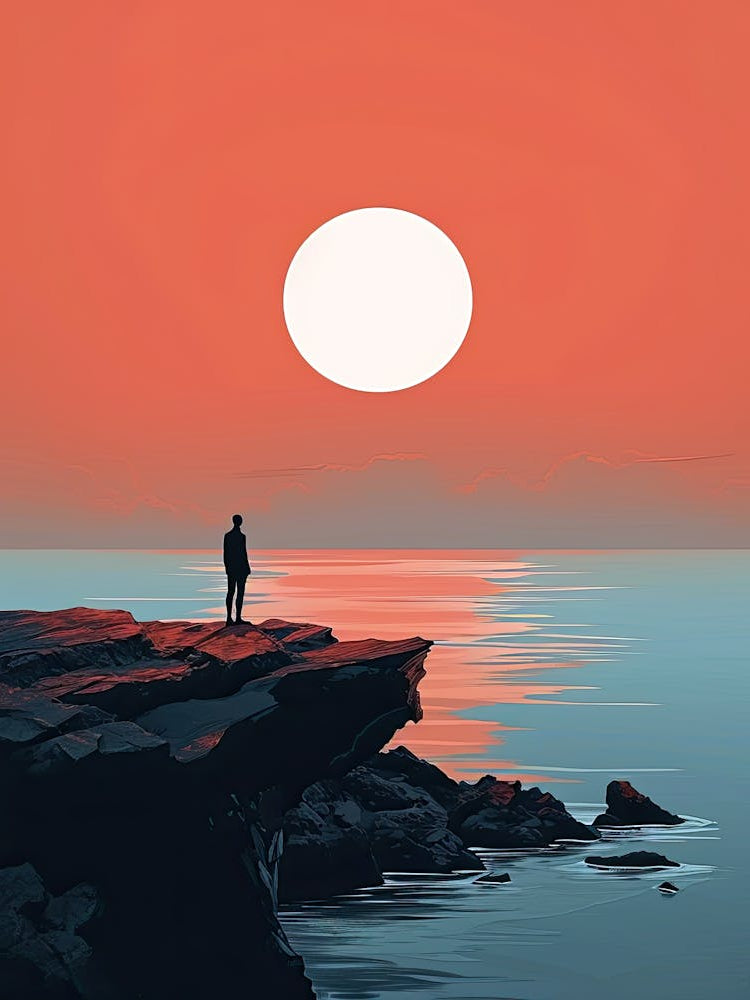 Sunset Over The Ocean, Minimalism
