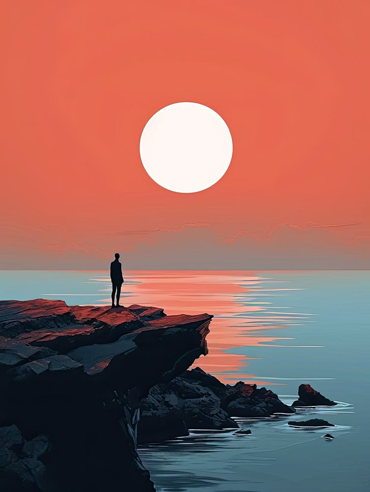 Sunset Over The Ocean, Minimalism
