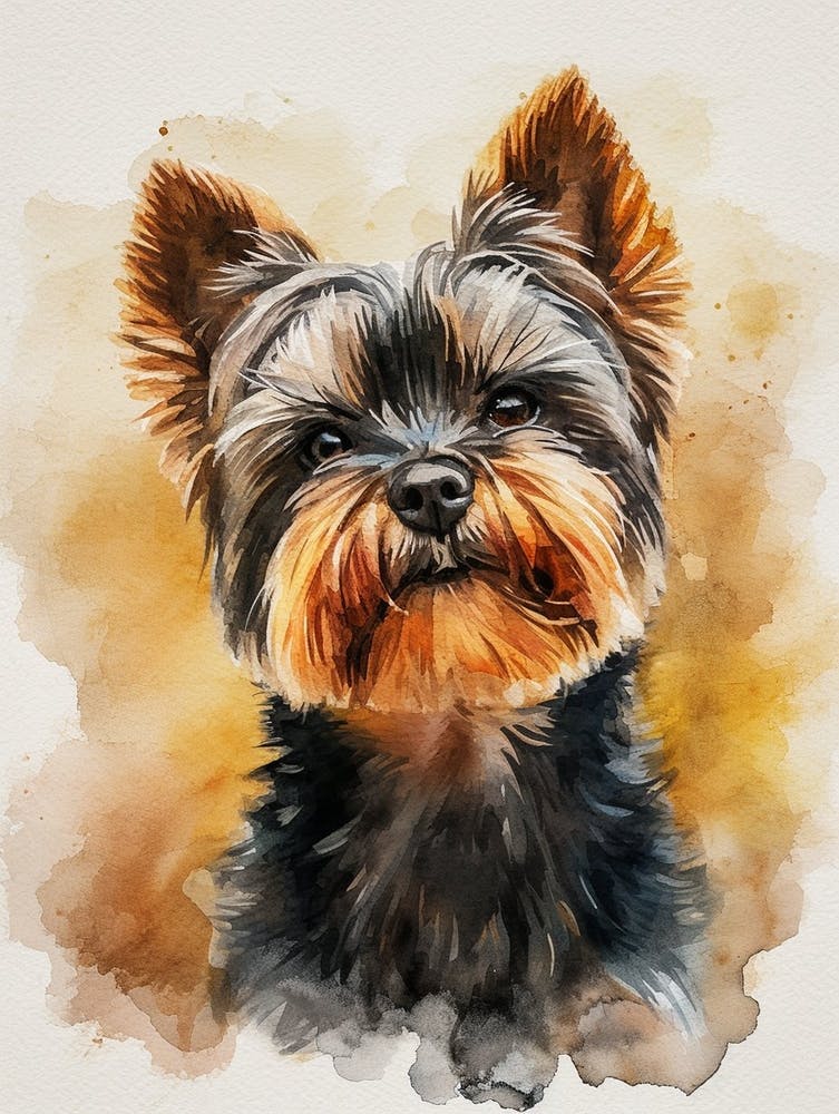 Yorkshire Terrier Watercolor Painting 1