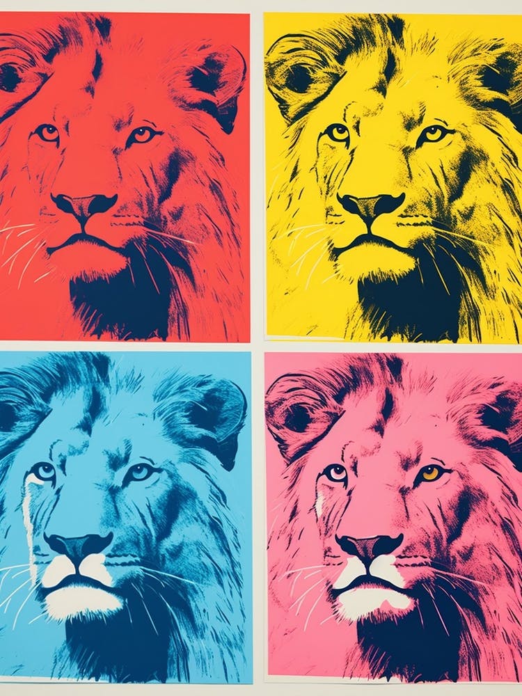 Lion Pop Art Explosion De Couleurs 2