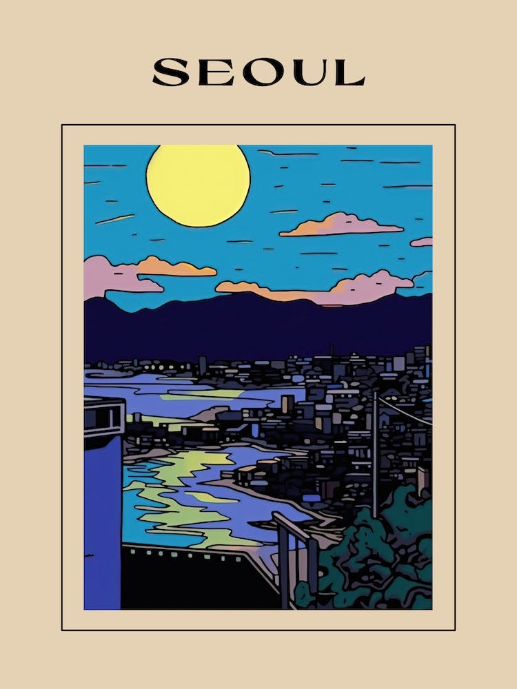 Minimal Design Style Of Seoul, South Korea 1 Poster