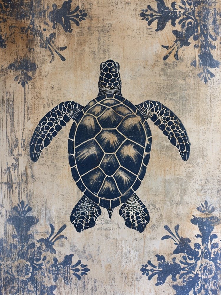 Blue Ornamental Sea Turtle 3