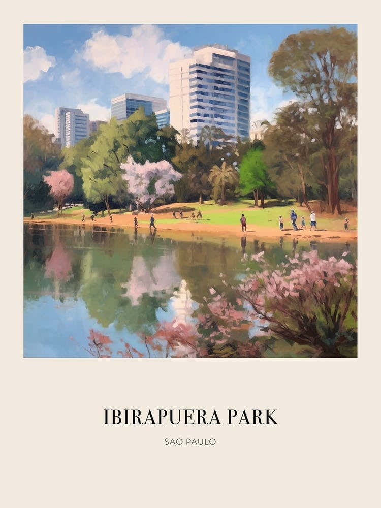 Ibirapuera Park Sao Paulo 4 Vintage Cezanne Inspired Poster