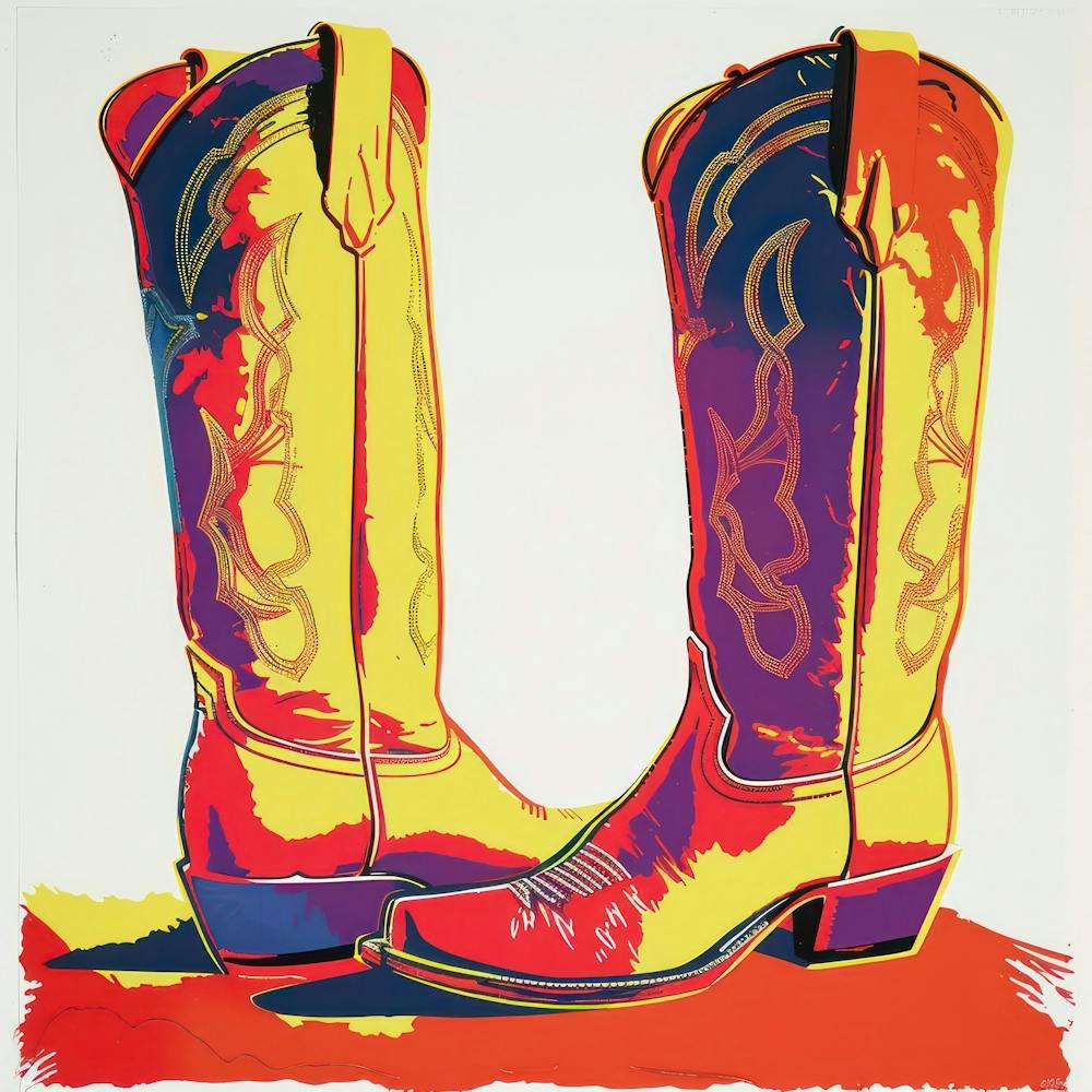 Cowboy Boots Pop Art 3