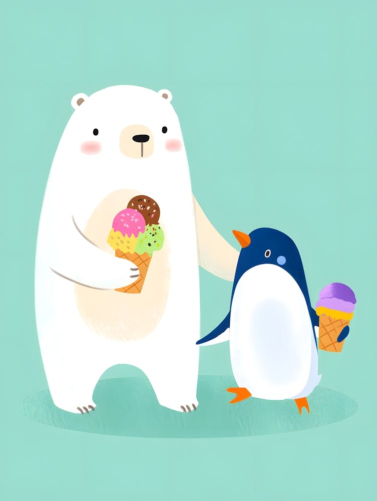 Eisbär Und Pinguin