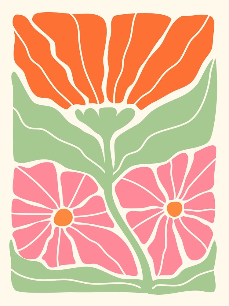 Retro Pastel Flower