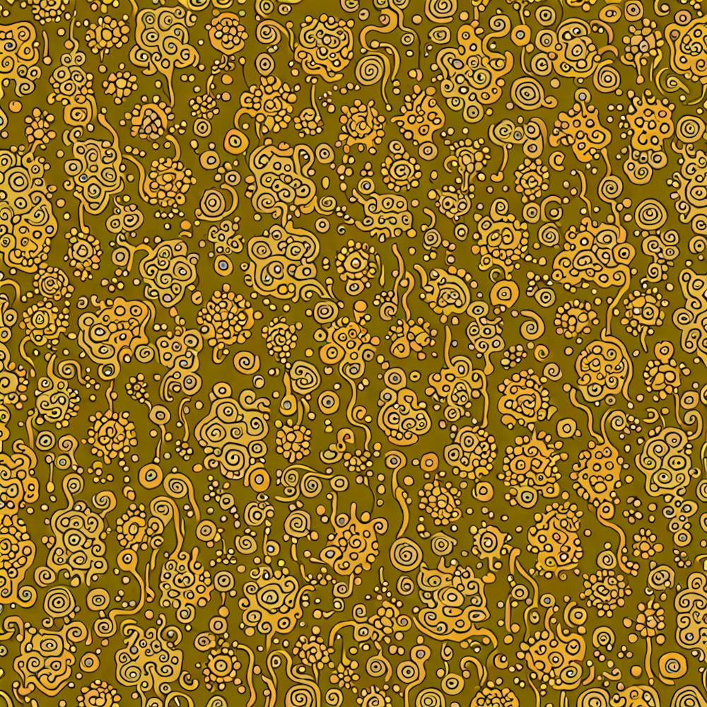 A Pattern Featuring Amoeba Like Blobs Shapes With Edges, Flat Art, 123