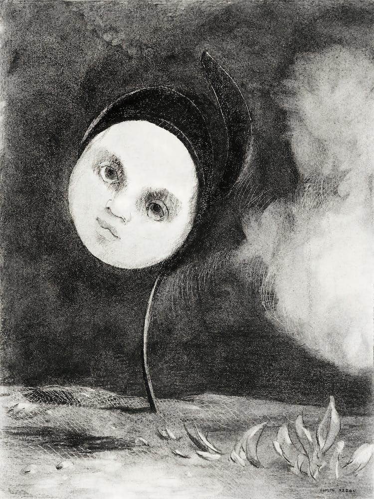Seltsame Blume (Kleine Schwester der Armen), (1880), Odilon Redon