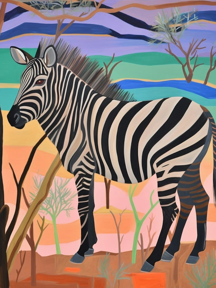 Maximalist Animal Painting Wildebeest 2