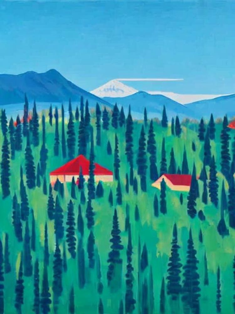 Oulanka National Park Finland Blue Oil Painting 1 