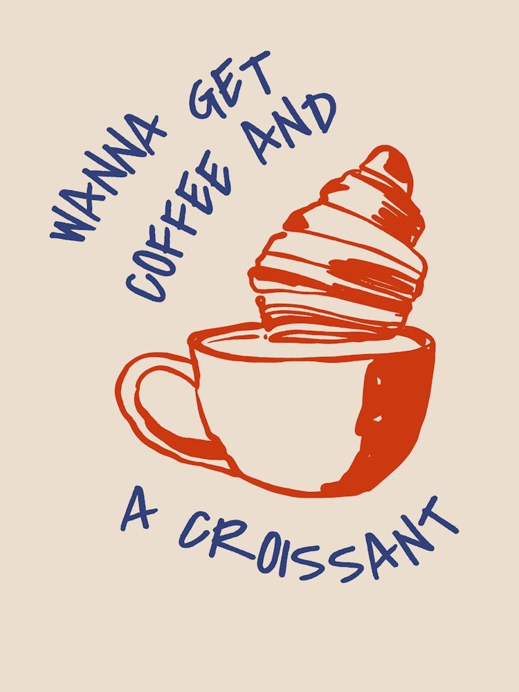 Boho Food 3 Coffee And Croissant