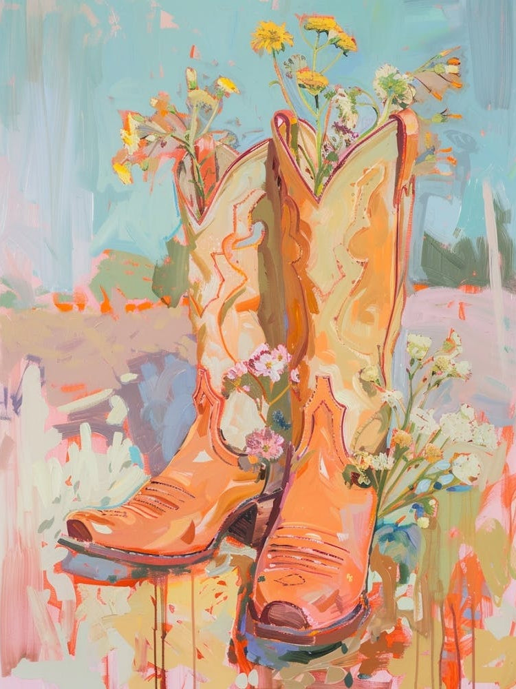 Cowboy Boots And Wildflowers Milkweed