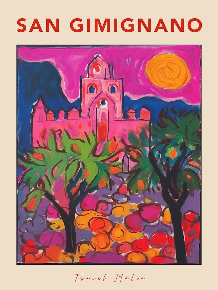 San Gimignano Italia Reiseposter
