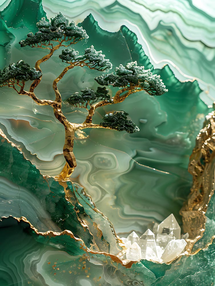 Gold Inlaid Jade Carving Scene 2