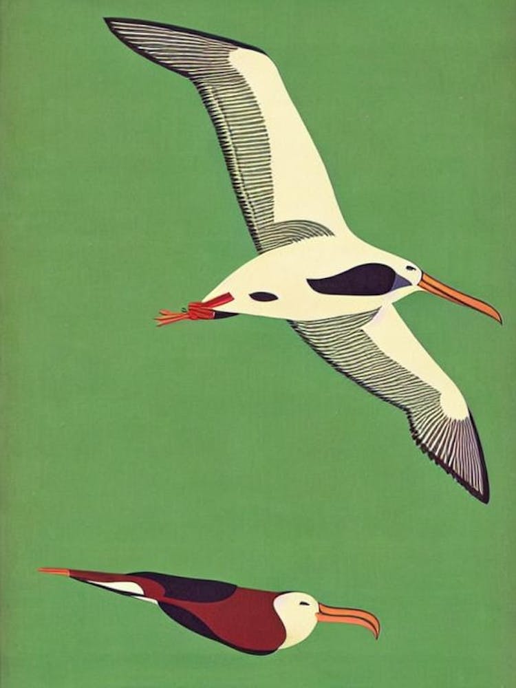 Albatross Midcentury Illustration Bird