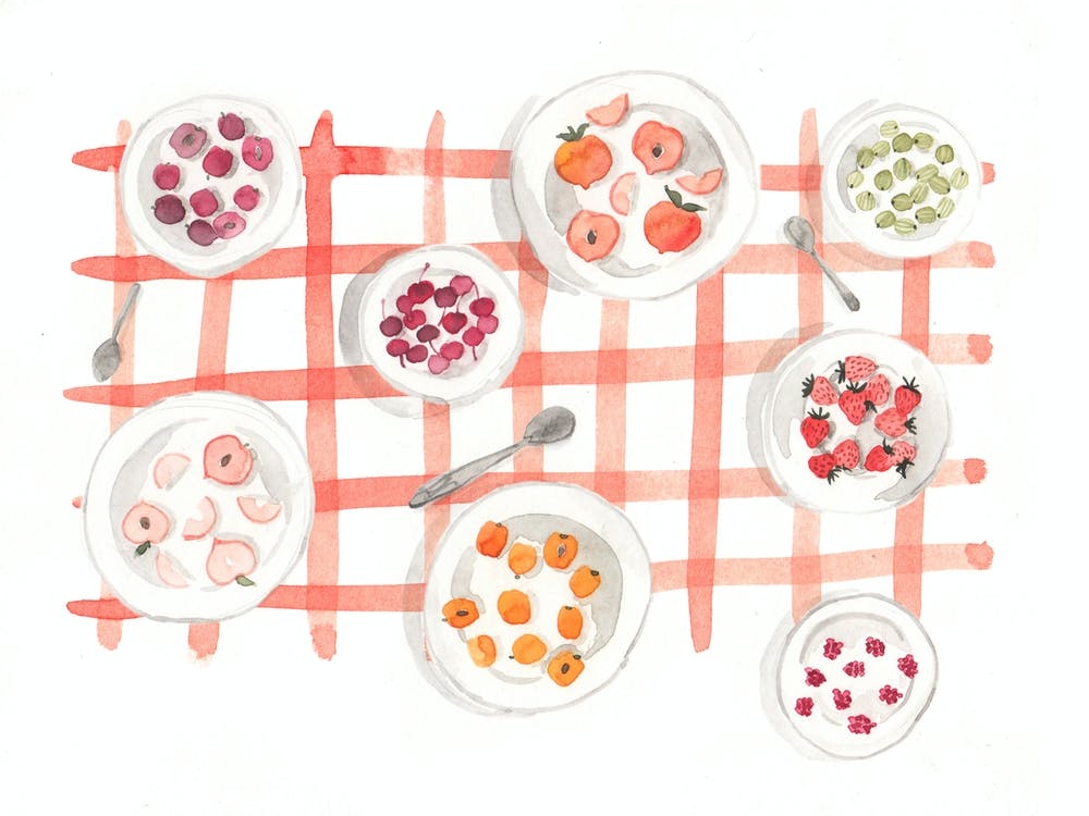Summer Picnic Watercolour