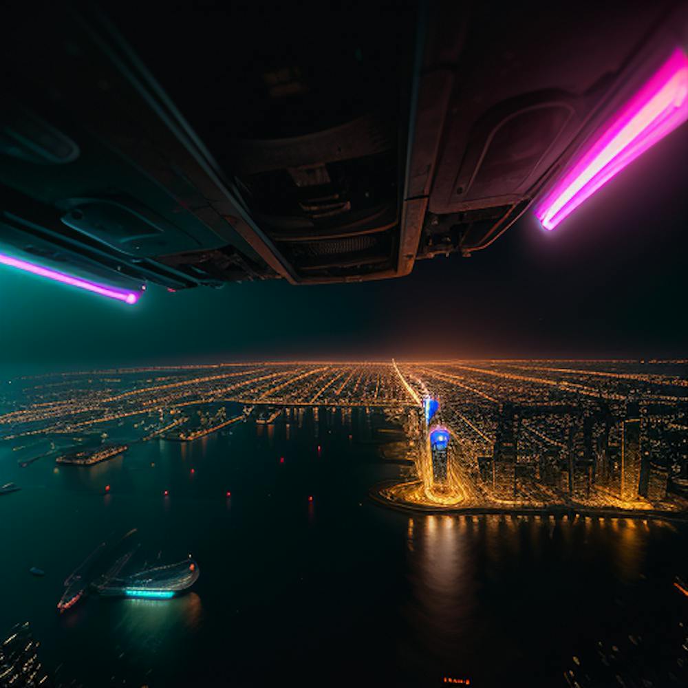 Aerial View Of Dubai At Night