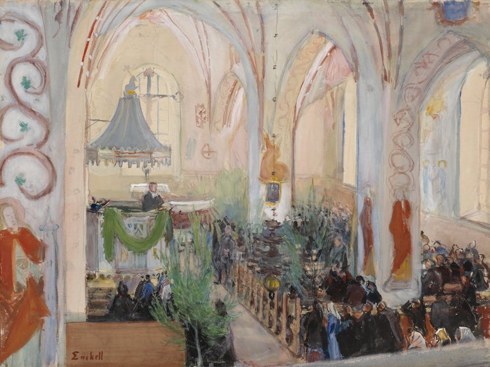 Midsummer Day Service In Lohja Church, 1899, By Magnus Enckell