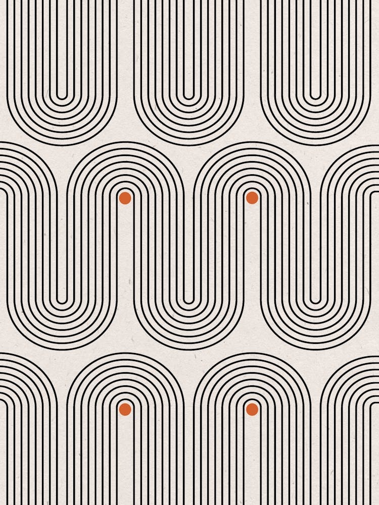 Beige Geo Wavy Lines