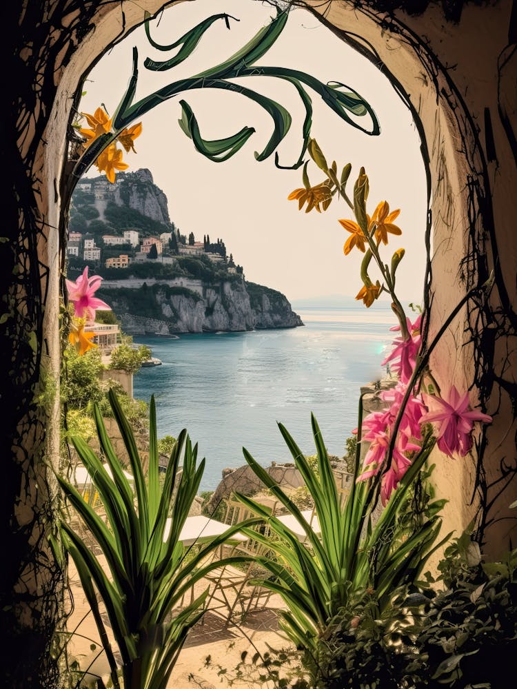 Amalfi Coast, Flower Collage 9