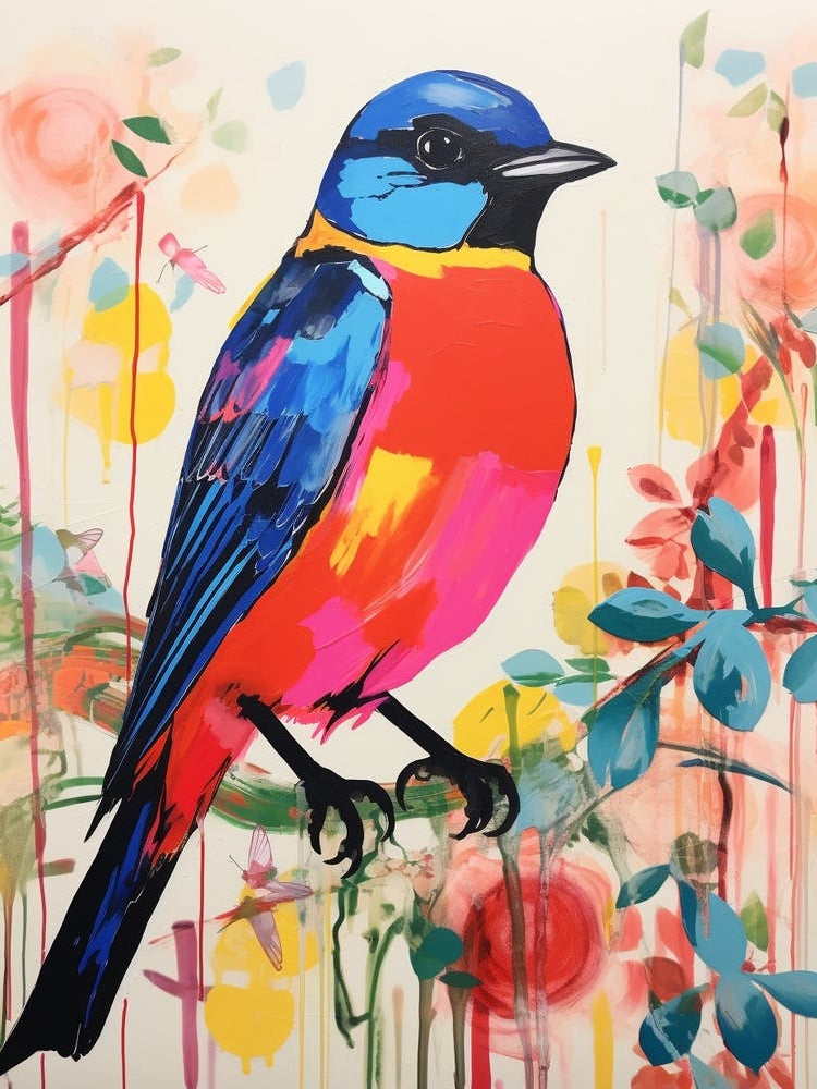 Colourful Bird Painting Barn Swallow 3