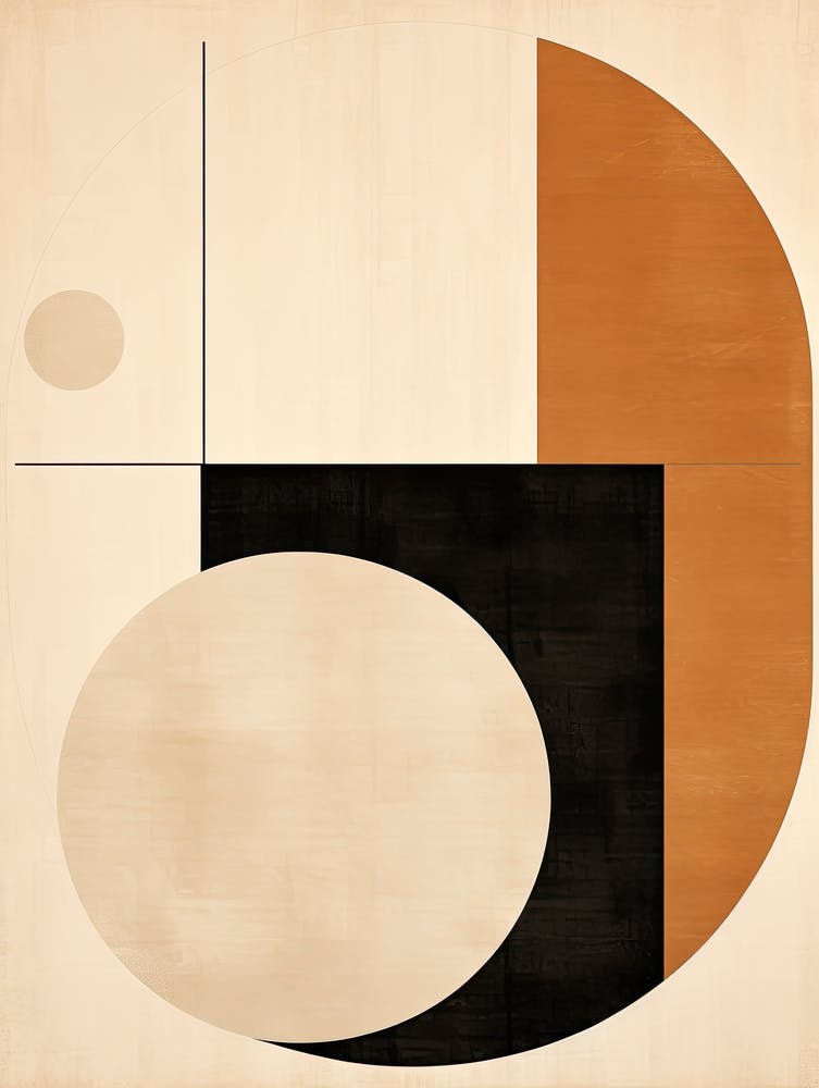 Neutral Elysium: Geometric Bauhaus Circles
